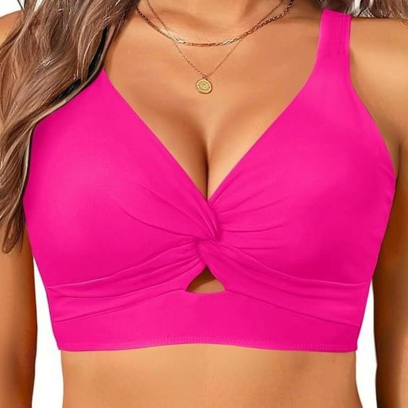 Women's bikini new swimsuit seaside vacation casual neck top