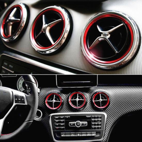 Set Car Front Center Sider AC Air Vent Cover Decoration For Benz A B CLA GLA 14