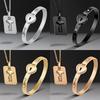 Lock and Key Heart Lock Bracelets Gold Silver Key Pendant Necklace  Women Men