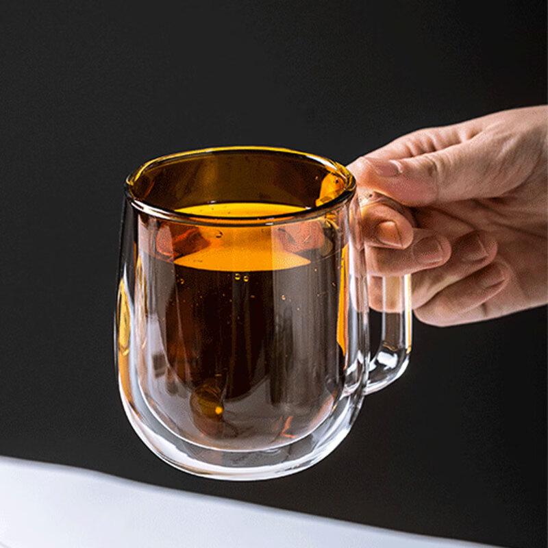 Deouxingguang Double Wall Glass Mug with Handle