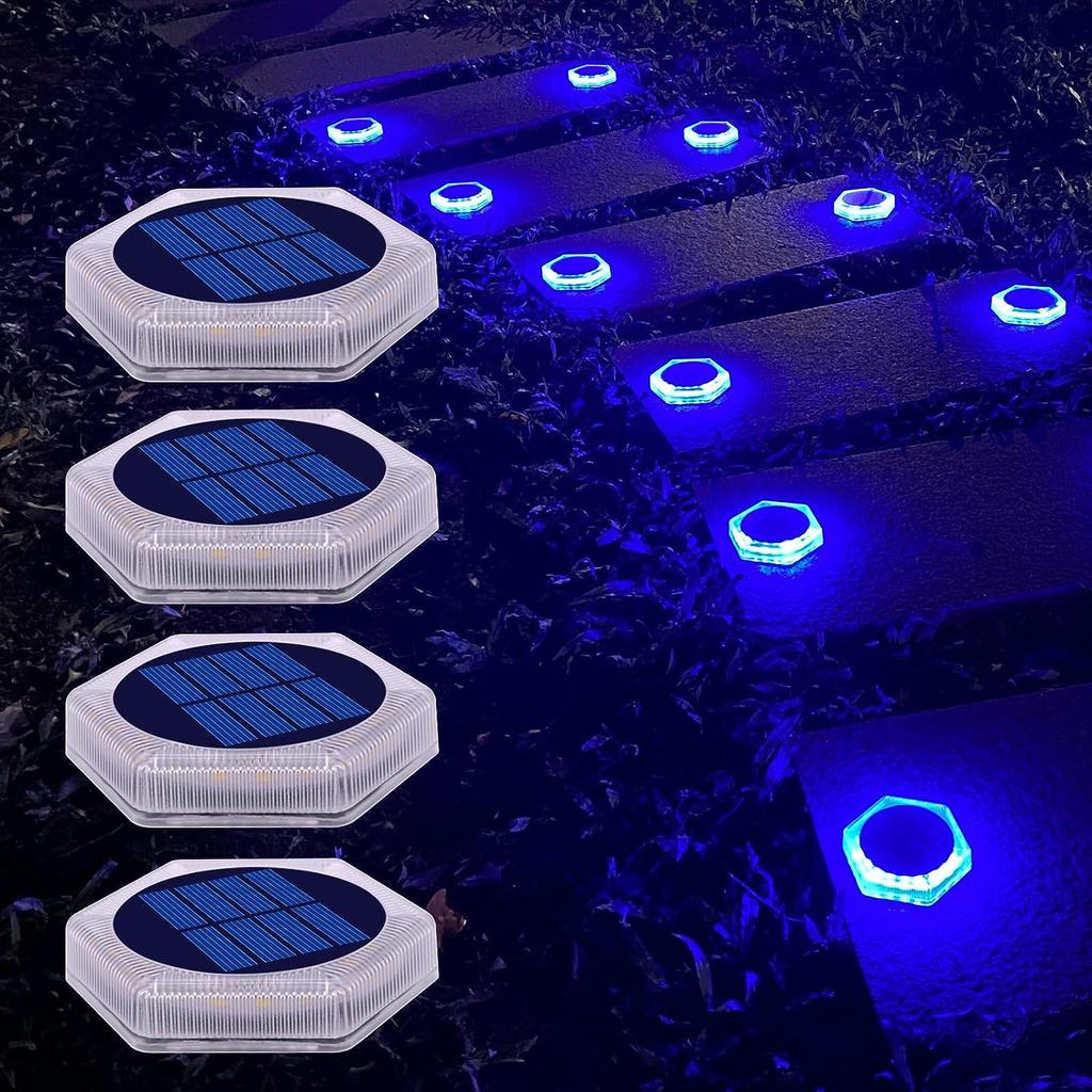 In Stock Hot Outdoor Waterproof IP68 Solar Powered Fence Garden Gate Pillar Decorative Lighting Post Light Solar Step Lights 4/6