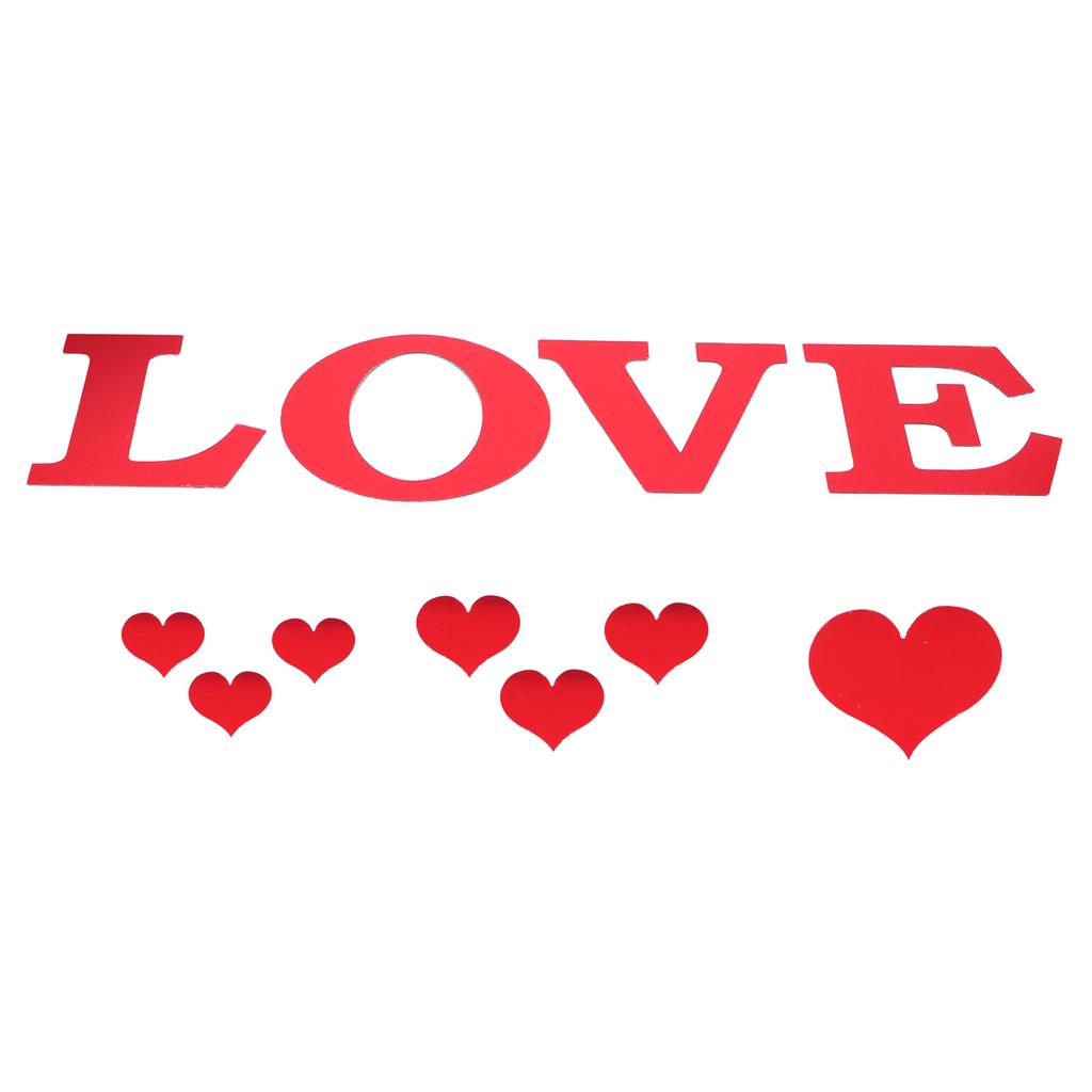 Spiegel Wandaufkleber Herzform DIY Wandaufkleber für Zuhause Schlafzimmer Wohnzimmer DekorationRot