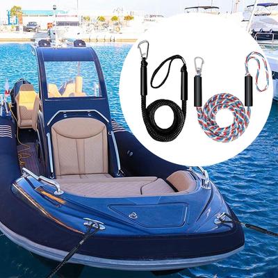 Boat Ropes For Docking Elastic Heavy Duty Outdoor Cords With Stainless Steel Clip Tubing Tow Rope For Lake River Beach Sea Snow