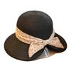 French Idyllic Small Floral Bow Fisherman Hat Children Summer Sun Protection Seaside Vacation Sun Hat