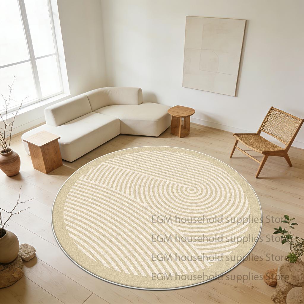 Modern Style Rugs Minimalist Living Room Decoration Bedroom Round Soft Carpet Anti-slip Bedside Lounge Washable Floor Mat Study