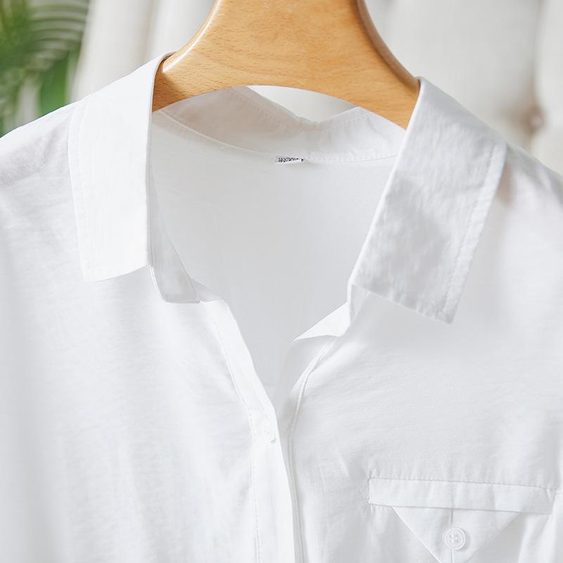 

Lapel Shirt Women s Spring New Top Thin Breathable Commuter Shirt XXL білий