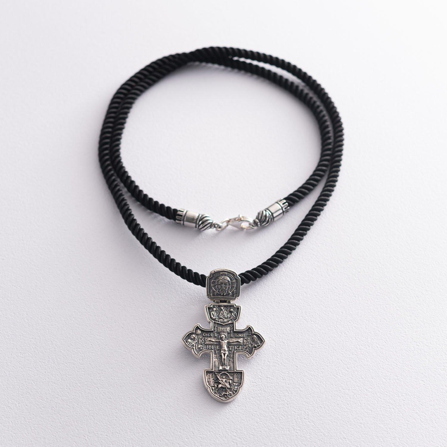 

Срібний православний хрест (чорніння) Oniks 3.0 x 3.9 cm срібний