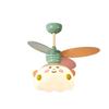 Cartoon Macaron Ceiling Fan Light: Silent, Eye-Friendly Kids' Room Decor
