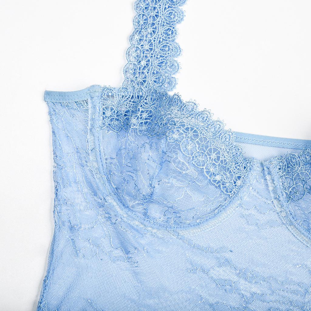 Erotische Dessous Damen-Body, sexy Spitzen-Blumen-Body mit bequemer Passform