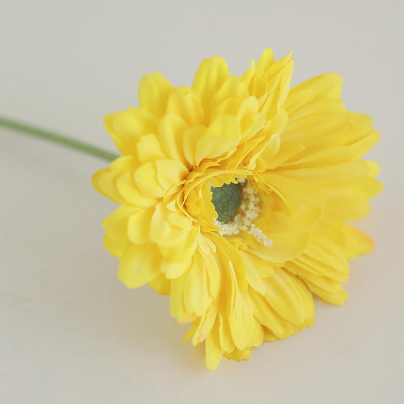 Искусственный цветок, одиночная ветка гибискуса, отель, африканская хризантема, искусственный цветок, корейский стиль, гибискус, шелковый цветок, маленькая ромашка, украшение для гостиной жёлтый