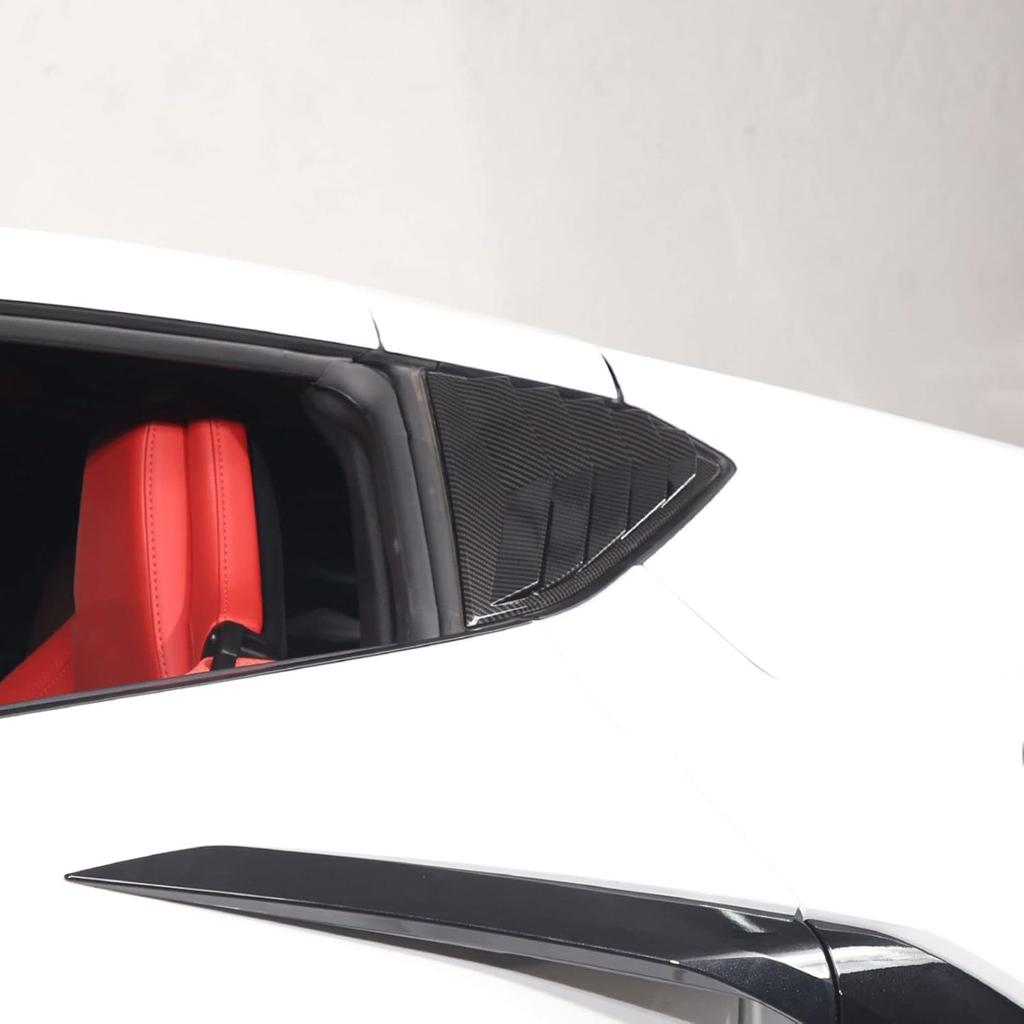 Rear Side Window Louvers Cover Trim for Corvette C8 2020-2025 Racing Style Triangular Window Glass Blinds for Chevrolet Corvette C8 Manual