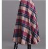 Plaid Print High Waist Skirt Casual Ruffle Hem Midi Skirt Women's Clothing