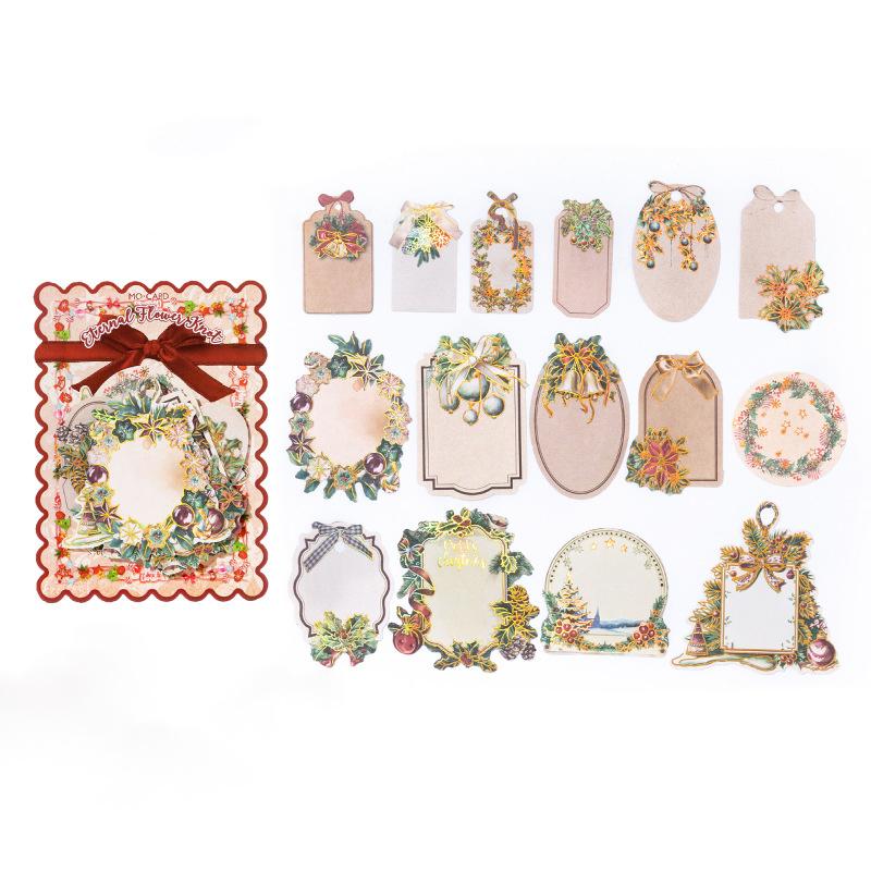 Christmas Gift Mixed Label Tag Sticker Pack Diy Handmade Material Handbook Writing Paper Decorative Sticker Notes Scrapbook