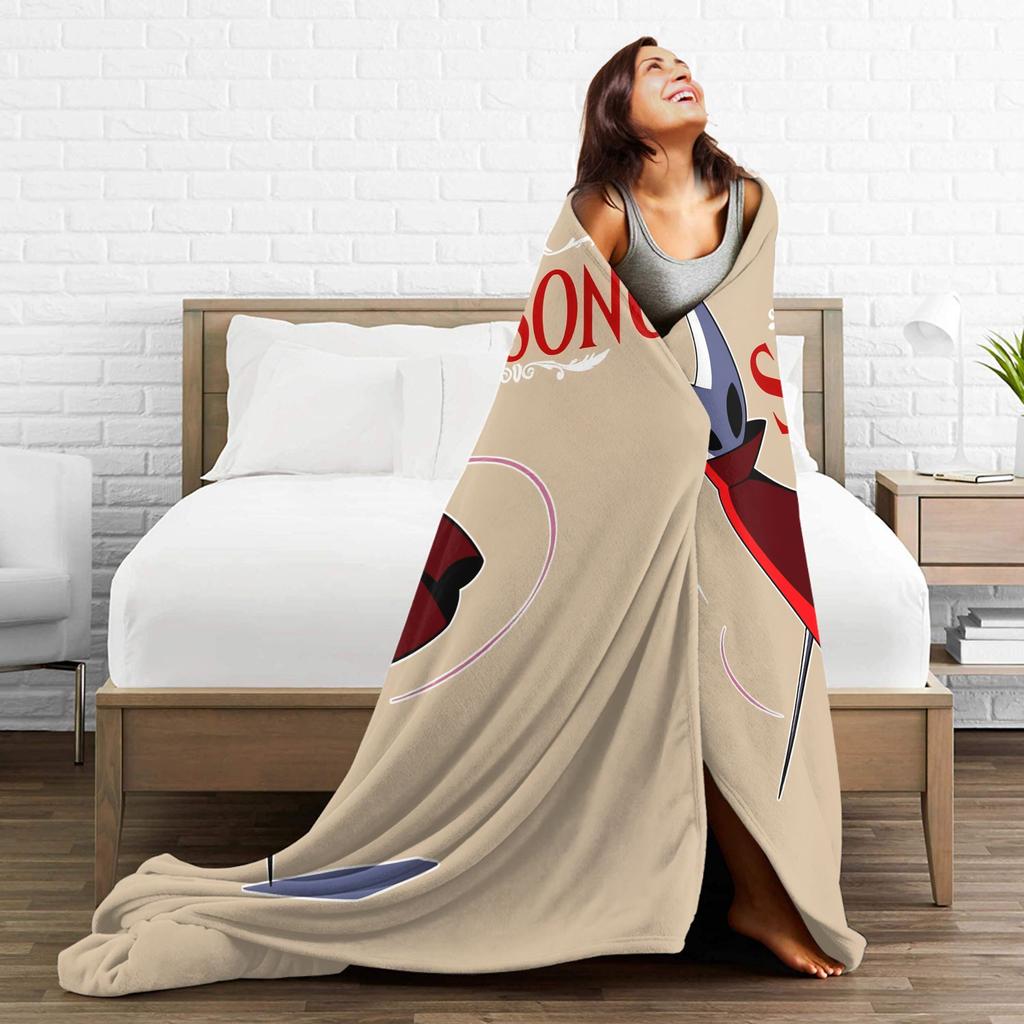 Hollow Knight Silksong Blanket Super Warm Funny Plush Bedding Throws For Girls Boys Living Room Flannel Bedspread Bed Cover