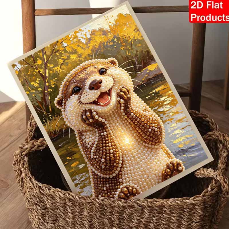 Pearl Painting Kit Cute Otter DIY Home Decoration Painting