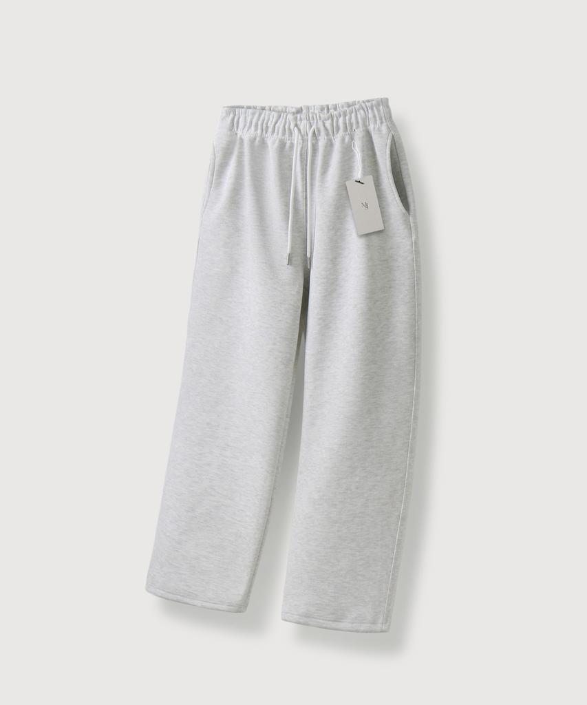 MOOD INSIDE Signature Heavy Sweat Wide Pants_White Melange