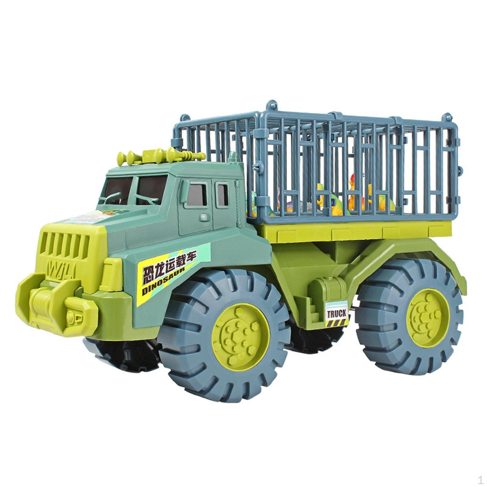 Transport Carrier Truck Dinosaur Toys for Boys and Girls Includes Dinosaurs, Tree Egg Green