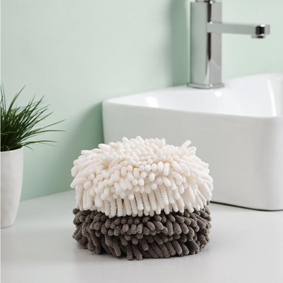 Chenille Hand Towel with Hanging Strap Highly Water Absorbent Soft Superfine Fiber Thickened Reusable Kitchen Bathroom Cleaning Wipe Towel