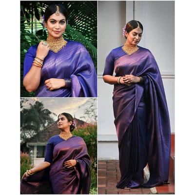 Silk Saree from the ALMAARI Store Is Adorned with Beautiful Zari Work In Form of Traditional Motifs.