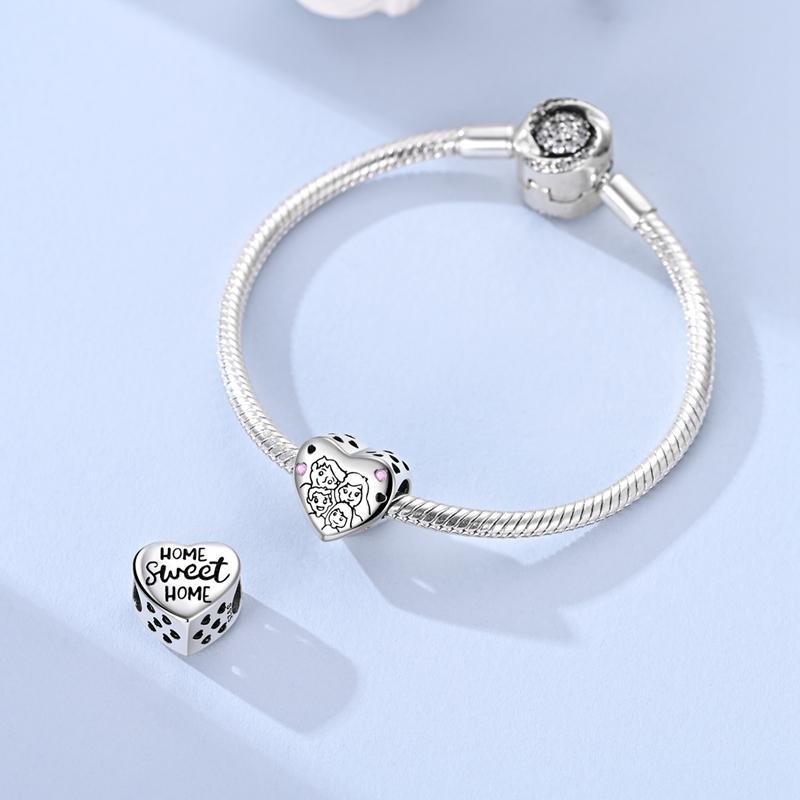Warm 925 Silver I Love My Family The Best Parents Fit DIY Bracelet Necklace Family Gathering Souvenirs Holiday Gifts