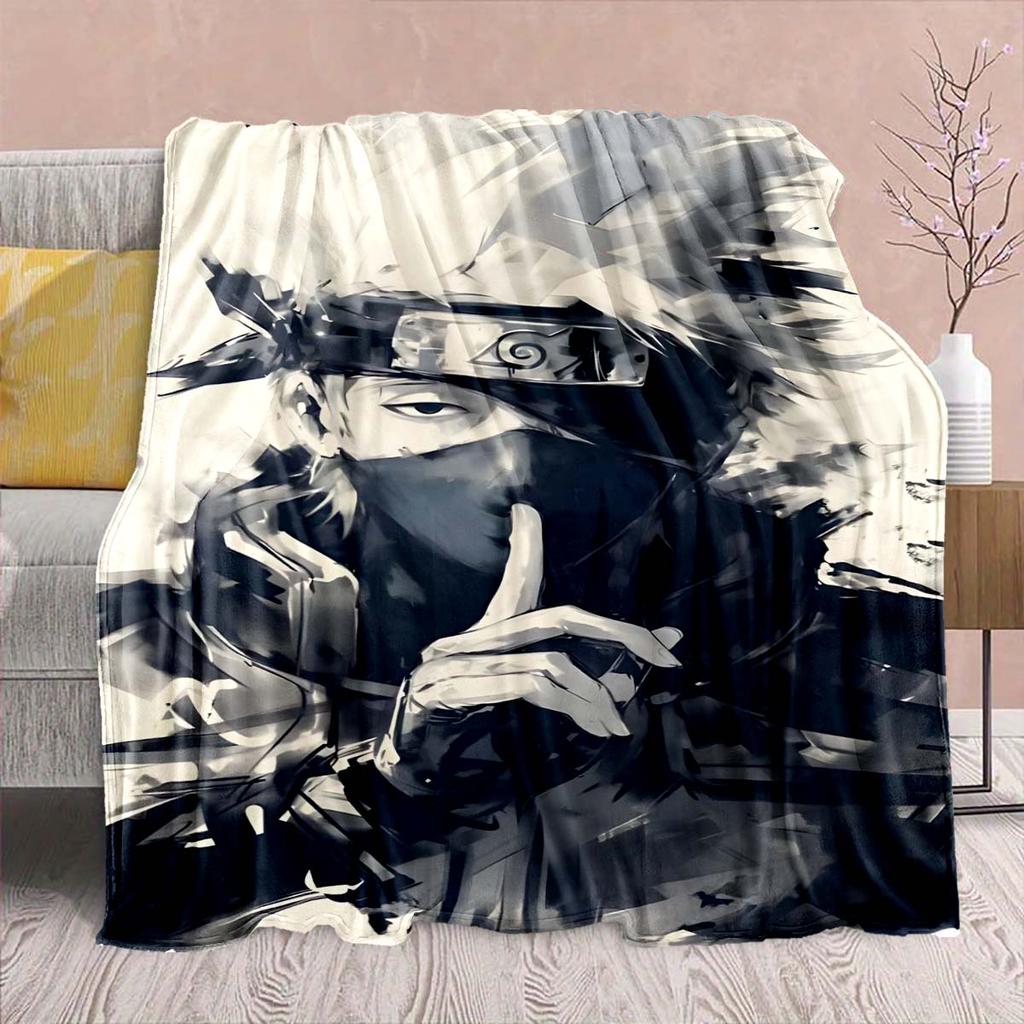 Naruto Anime Flannel Blanket - Soft Warm Perfect for Sofa, Bedding Camping Travel Office Home Decor -QJY