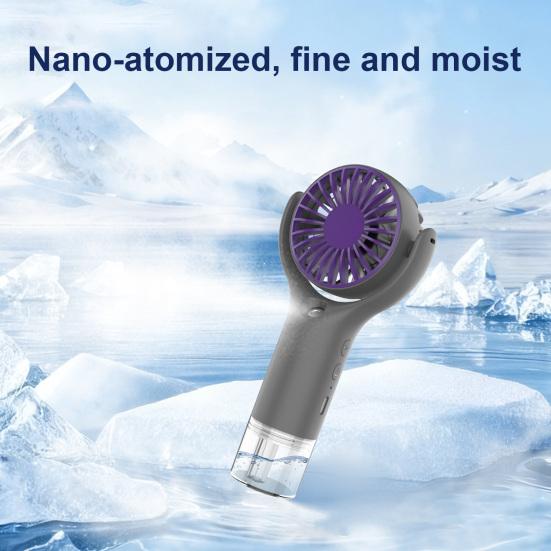 Handheld Misting Fan with USB Charging Portable Wearable Cooling Fan for Students Travel Water Spray Long Battery Life Low Noise