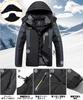 TACVASEN Outdoor Waterproof and for Skiing and Size XL Men's Fleece-Lined Jacket, Windproof, Mountaineering, Black/Gray,