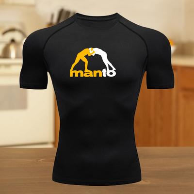 Kompressionsshirt für Herren Workout Laufen Schnelltrocknend Atmungsaktiv Schweißabsorbierend T-Shirts Enganliegend Fitness-T-Shirt Schweißresistent