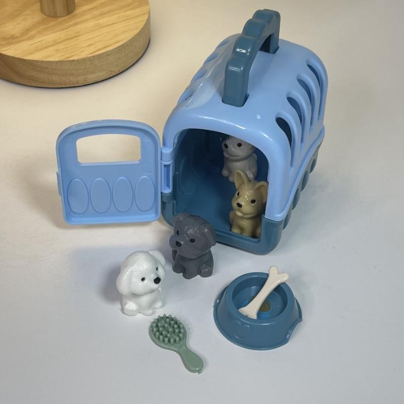 Children's Play House Pet Scene Toy Set for Boys and Girls DIY Puppy and Cat Pet Cage Toy