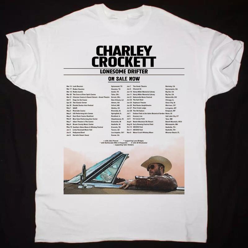 Charley Crockett Tour 2025 white color shirt Gift Fan KK1823 S