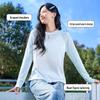 MINISO Women's Snowflake Cotton Stripe Long Sleeve T-Shirt