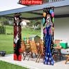 2D Flat, 2pcs 2D Flat Mexican Day of the Dead Themed Porch Banner, 30 180cm Polyester Door Couplet, Skull Wearing Red Leather Jacket and Cowboy Hat, H