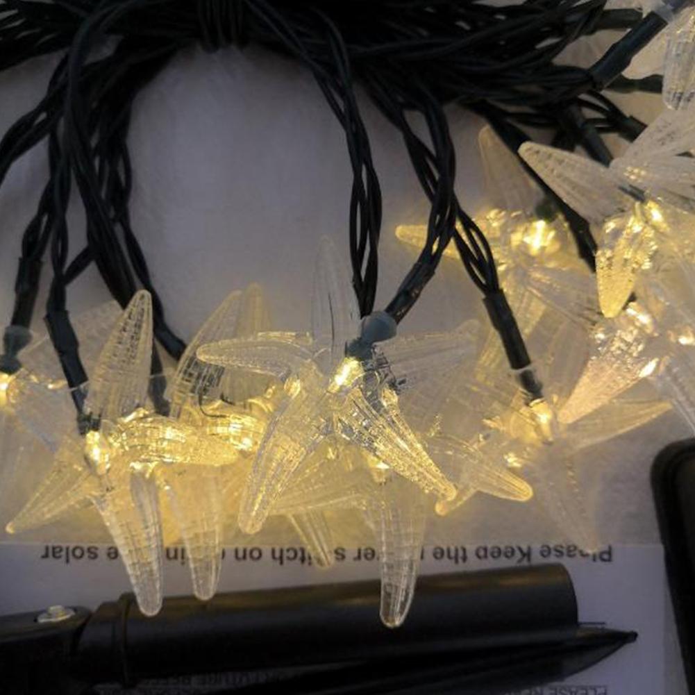 Christmas Solar Outdoor Waterproof String Lamp 30LED Starfish Color Lamps