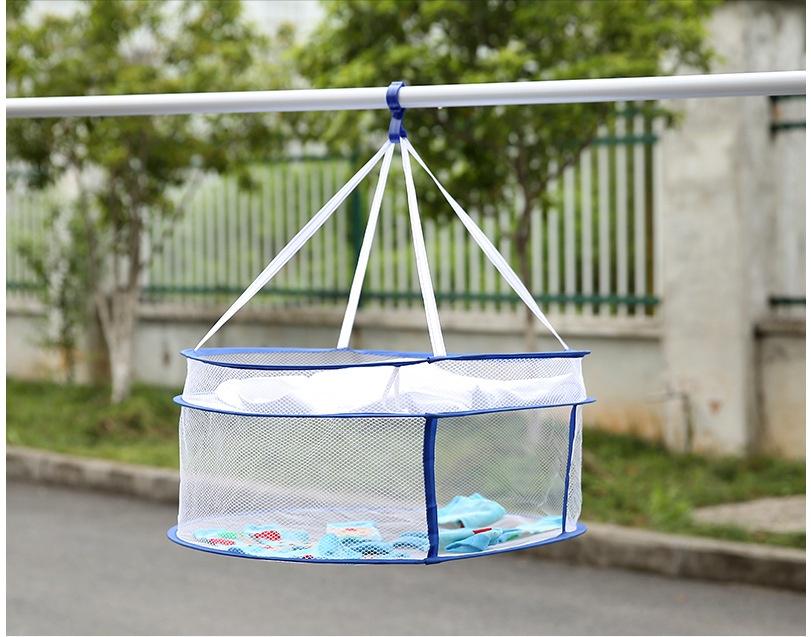 Detachable Double-layer Clothes Basket Tiled Drying Underwear Socks Net Bag Clothes Basket Clothes Drying Net