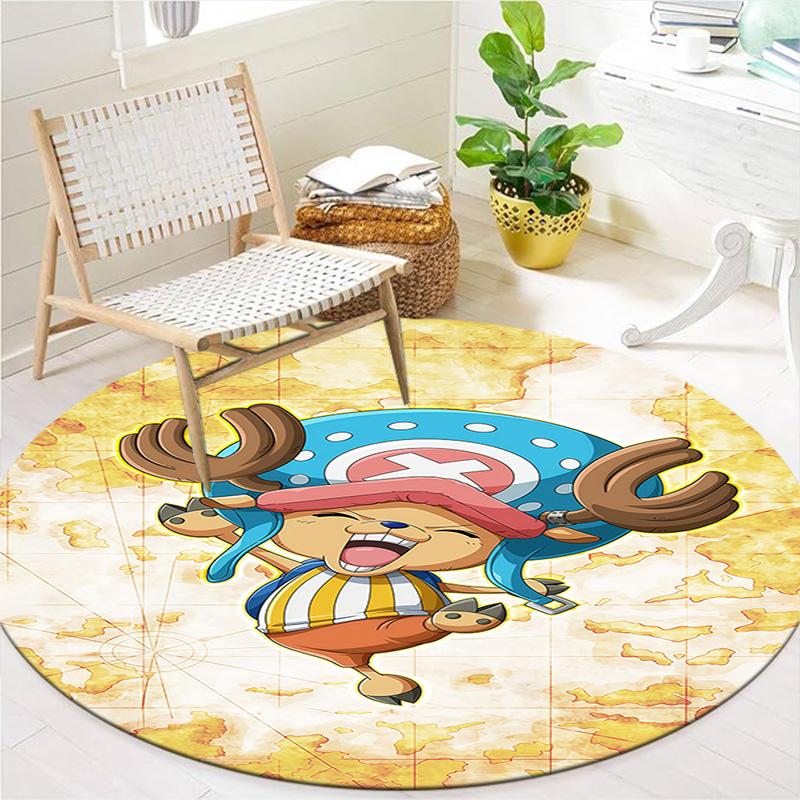 One Piece Tony Tony Chopper Round Area Rug Carpet Rug For Living Room Bedroom Sofa Playroom Decor Nonslip Floor Mat