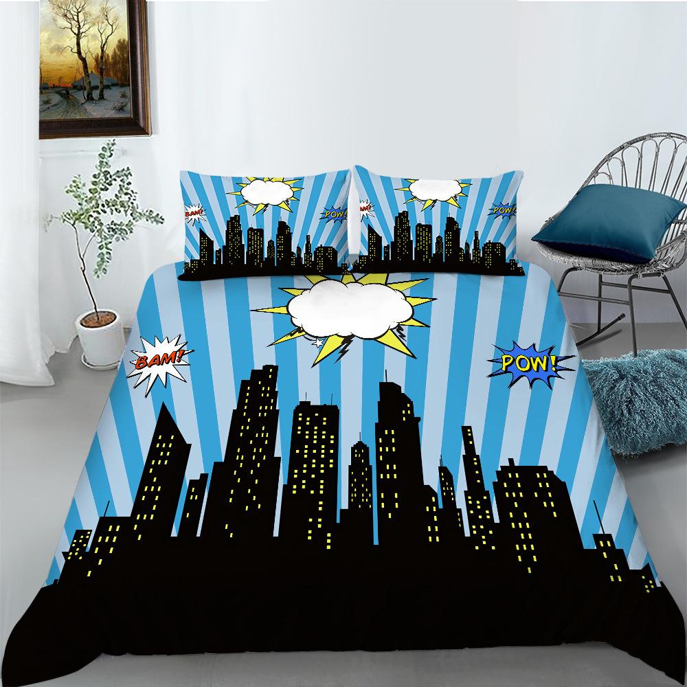 Quilt Cover Pillowcase Two or Three-piece Set Hip-hop Series 3D Digital Printing Polyester