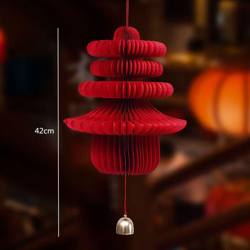 Year Paper Ornament Decoration Lanterns Wedding Decoration 3D Honeycomb Gourd Decorative Pendant Horse Year 2026 Door Decor