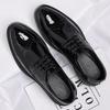 Leather Shoes Men's Glossy Brock Carved Youth Single Shoes Groom Wedding Shoes Wedding Leather Shoes 2025