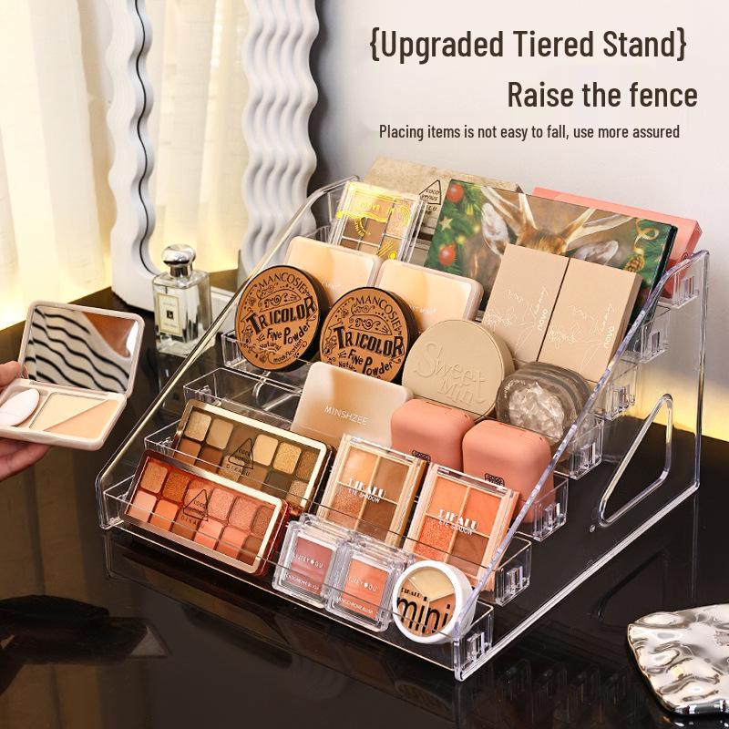 Transparent Multilayer Cosmetic Display Rack for Nail Polish & Eyeshadow - Large Capacity Tiered Organizer