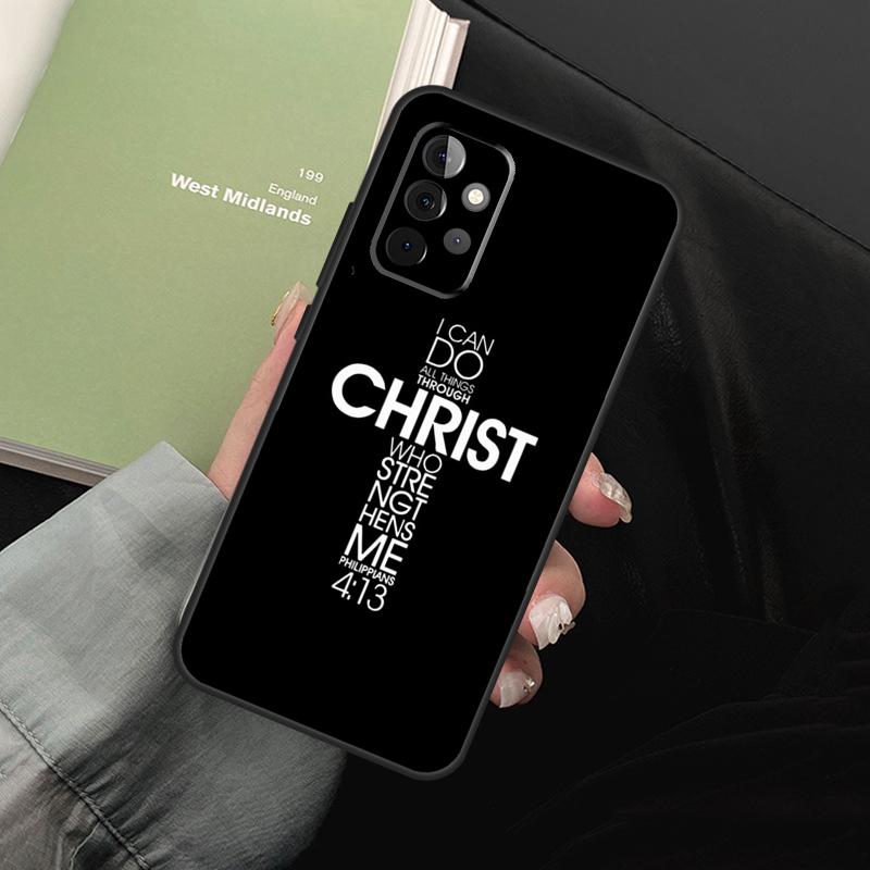 Christ Jesus Bible Verse Cross For Samsung Galaxy A36 A56 A26 A16 A15 A55 A53 A33 A35 A22 A32 A52 A54 A34 A14 A05 A06 Case