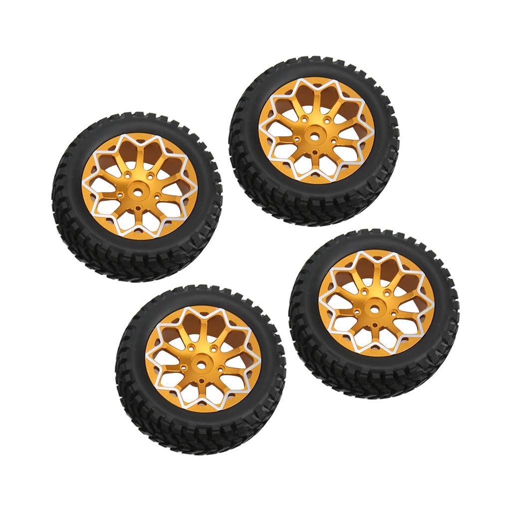 4Pcs 1Celsius10 Scale RC Car Wheels and Tires Aluminium Alloy Wheel   Rubb  Tires for 1Celsius10 Remote Control Car