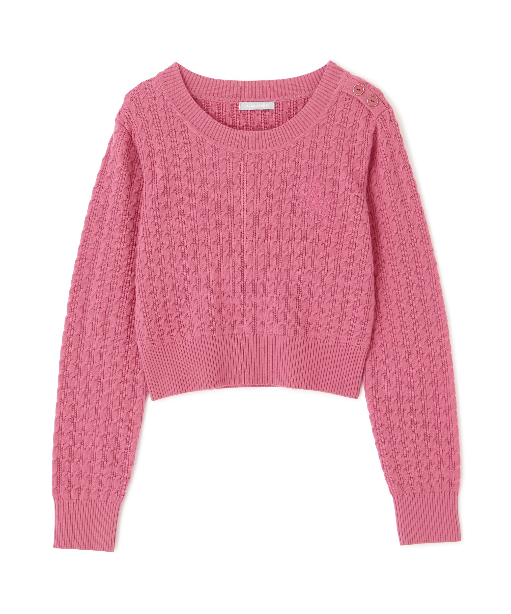 

Jill by Jill Stuart Women s Mini Cable Logo Knit Sweater, Pink