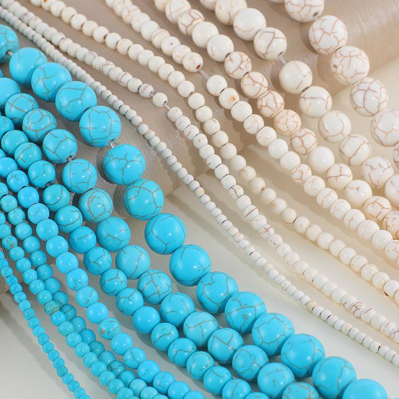 Turkusowe Okrągłe Koraliki 3-14mm do Bransoletek i Naszyjników - Akcesoria Jubilerskie Ozdoby