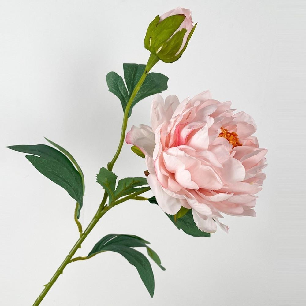 

Silk Cloth Silk Peony Fake Flowers 2 Heads Artificial Flower Branch Table Centerpiece светло-розовый