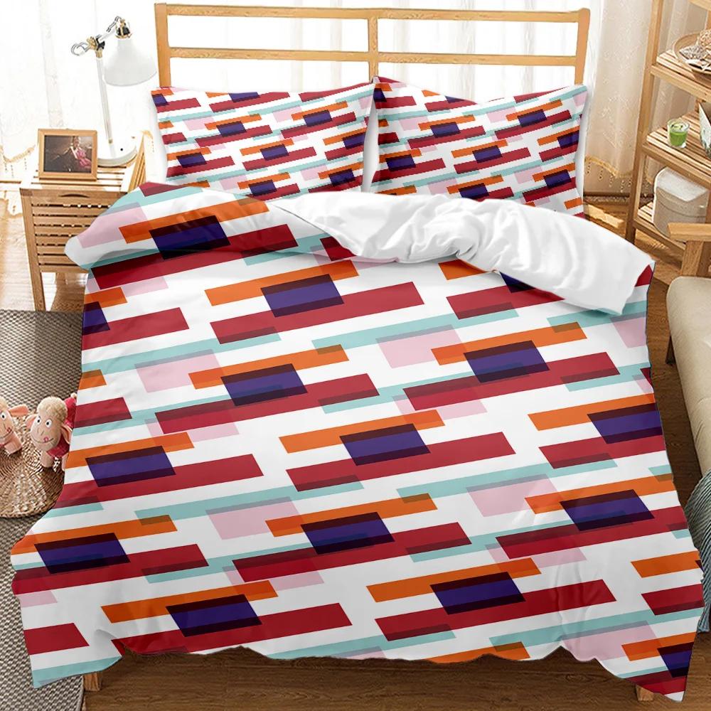 Geometry Duvet Cover Watercolor Abstract Painting for Quilt Comforter All Seasons Double Queen King Size Polyester Qulit Cover