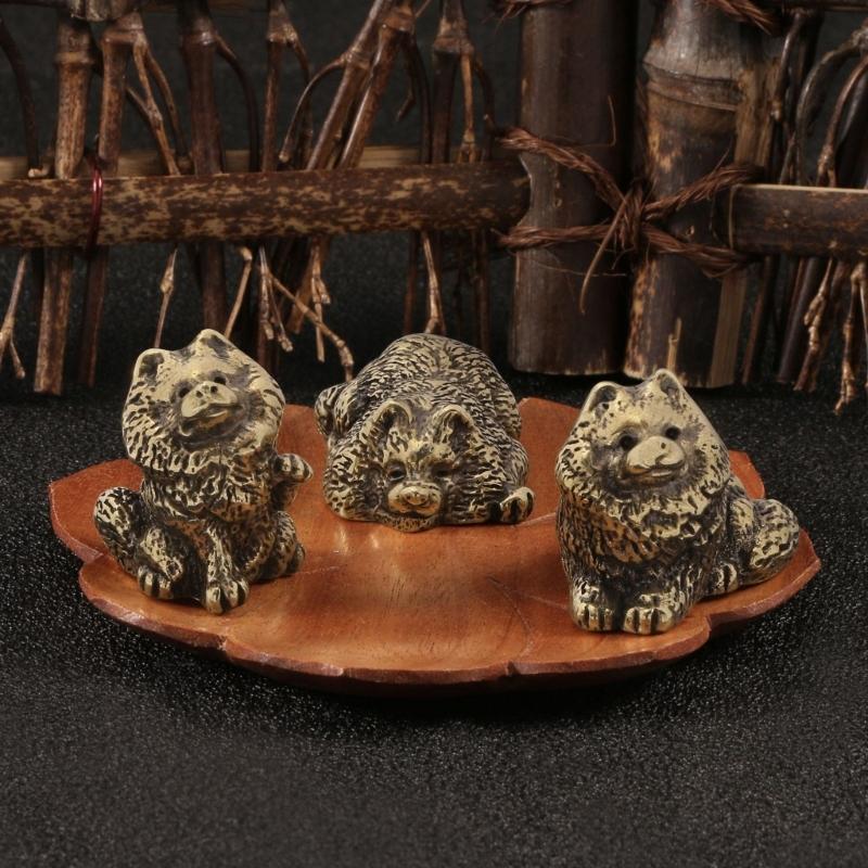 Statues d'Animaux en Métal Figurines Chien Rétro Statuettes Sculptures Centres de Table Décorations pour la Maison Objets de Collection