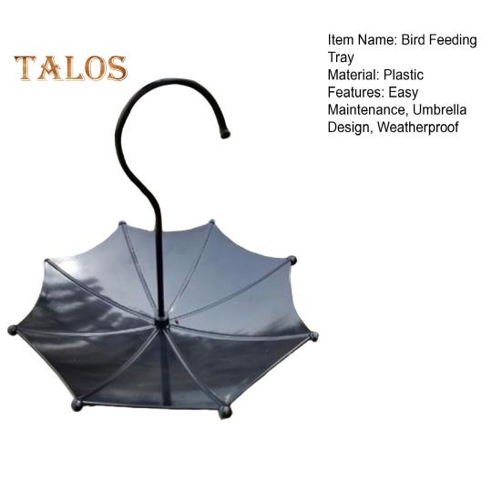 Krmítko pro ptáky s plošinou, deštníkem, závěsné krmítko pro ptáky, odolné proti povětrnostním vlivům, krmný tác pro venkovní zahradu, terasu