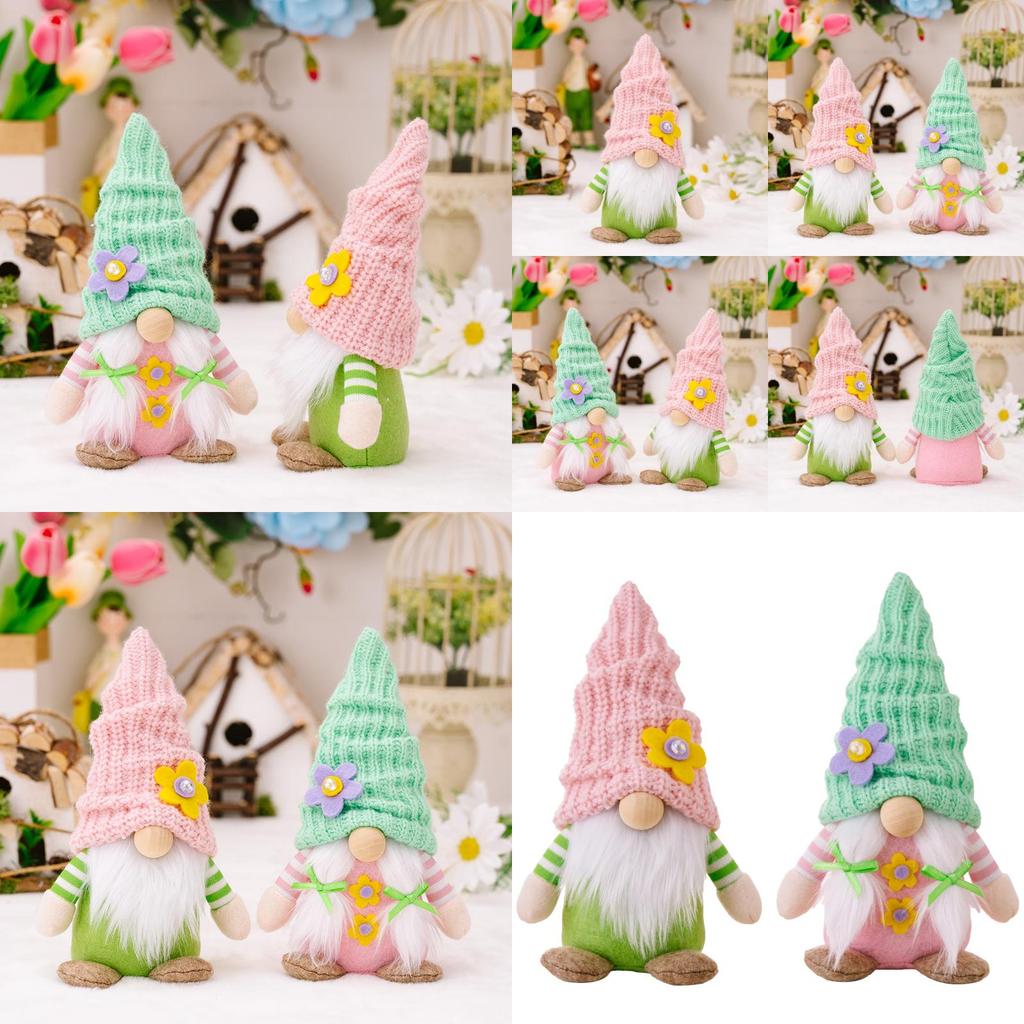 Charmig Vår Tomte Gosedjursdocka Med Mjuk Stickad Mössa För Festlig Heminredning