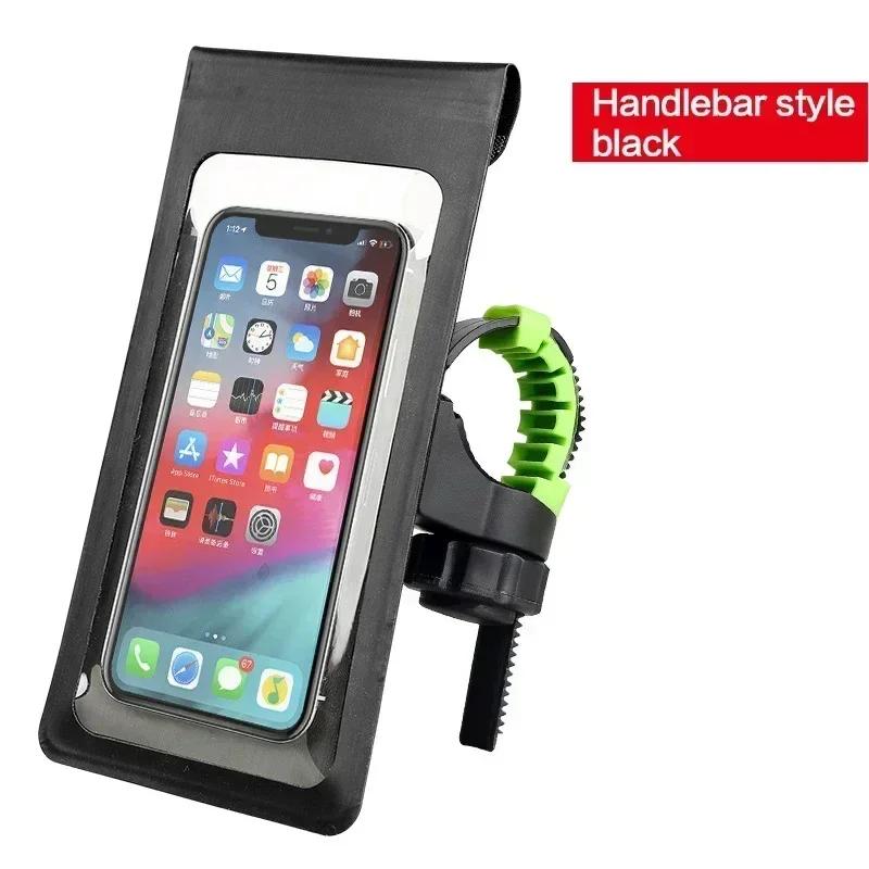 Bicycle Motorcycle Handle Installation 360° Rotation Waterproof TPU Touch Screen Phone Holder for 6.5 inch Smartphone Bike Mount