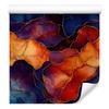 Navy Blue, Red and Orange Ink Wallpaper for Living Room and Bedroom 50x1000